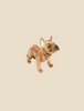 A digital illustration of a French Bulldog Beige Dog Stuffed Animal, standing against a plain beige background.