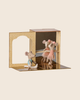 PRE-ORDER the Maileg Ballet Mice in Dance Studio: Little Sister and Brother. Featuring three mice—two at the barre in tutus, one watching—plus a gold patterned wall and mirrored floor. Estimated arrival: Early August. Perfect for storytelling playsets!.