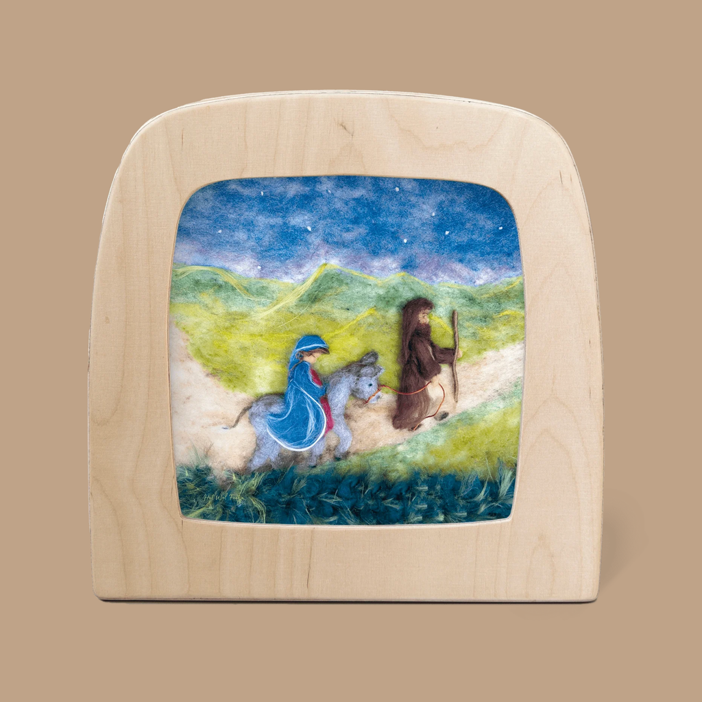 The Silhouette Only - Advent for Toverlux Lamp features figures on a journey under a starry night sky, perfect as dreamy home decor. Ships in one week.