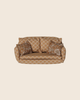 The PRE-ORDER: Maileg Sofa Bed, Mouse, Large - Ocher features vintage charm with ocher upholstery and two matching pillows—ideal as toy furniture or a cozy mice bed for your miniature scene. Estimated arrival early October.