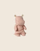 The PRE-ORDER: Maileg Safari Friends, Hippo, Small - Soft Rose sits upright against a beige background, featuring floral inner ears and a gentle pink hue—perfect to join your safari friends collection. Estimated arrival early November.
