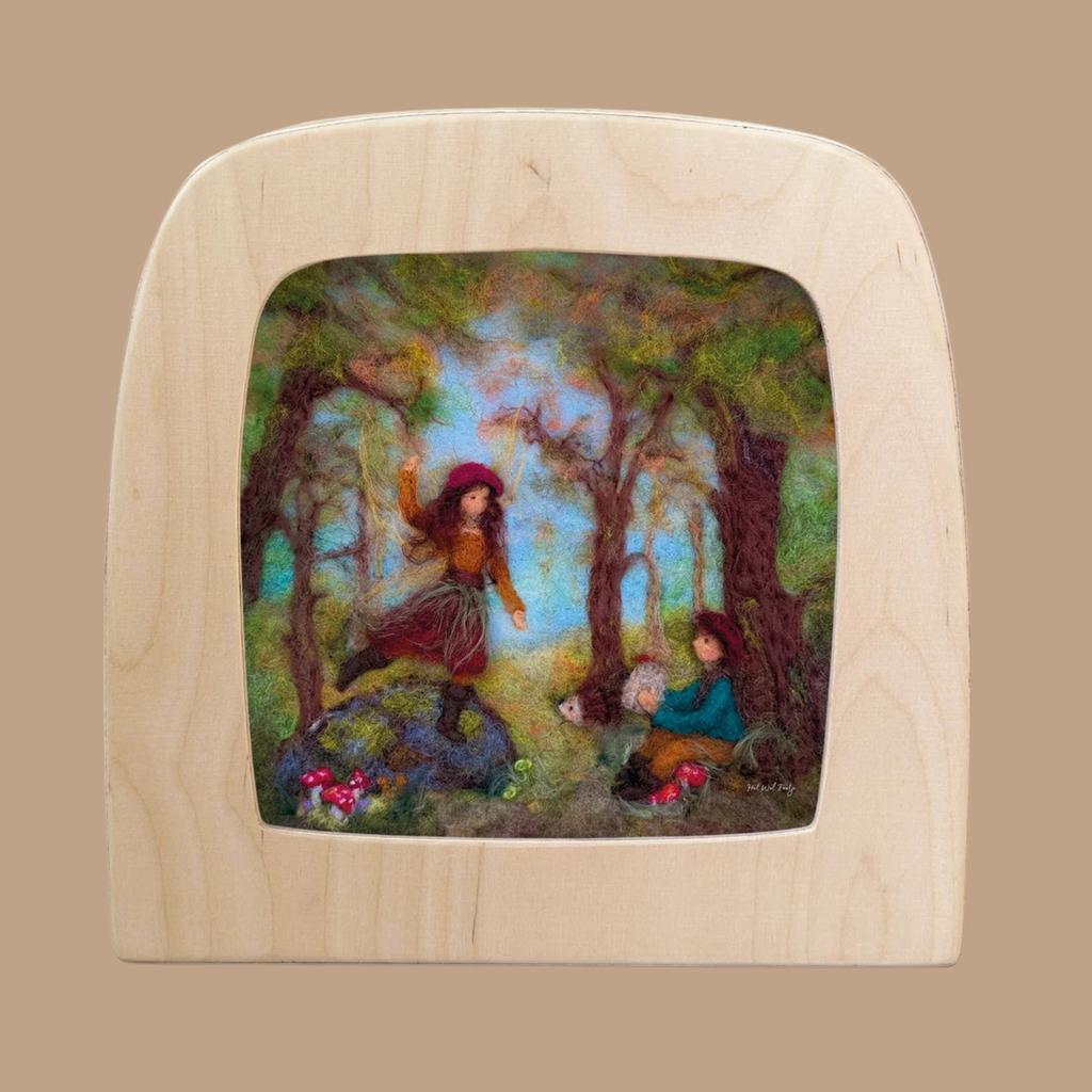 Bring the magic of childhood into your home with the “Silhouette Only - Autumn Dance Silhouette for Toverlux Lamp.” This unique artwork features a joyful girl leaping in a forest as two other children watch from the ground, perfectly capturing a moment of wonder. Designed to pair with your Toverlux Lamp, this silhouette adds a charming touch of Magic Silhouettes to any space.