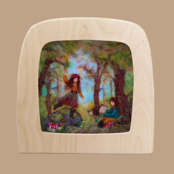 Bring the magic of childhood into your home with the “Silhouette Only - Autumn Dance Silhouette for Toverlux Lamp.” This unique artwork features a joyful girl leaping in a forest as two other children watch from the ground, perfectly capturing a moment of wonder. Designed to pair with your Toverlux Lamp, this silhouette adds a charming touch of Magic Silhouettes to any space.