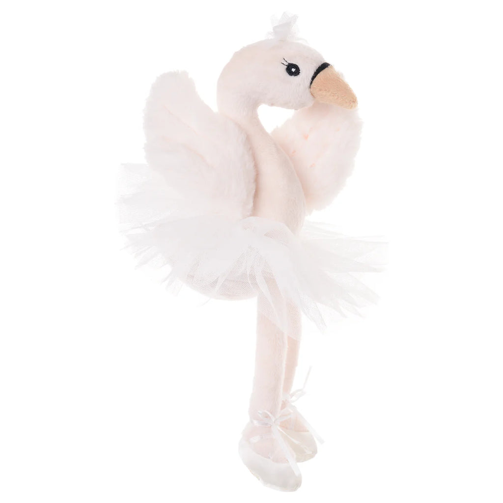 Bukowski - Odette Ballerina Swan - White is a charming plush swan in a tutu and crown, inspired by White Odette—perfect for dance lovers and collectors alike.