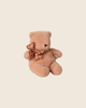 The PRE-ORDER: Maileg Teddy Bear Plush, Mini - Vintage Rose (Estimated Arrival Early October) features soft, plush fur and a plaid bow, sitting upright against a beige background and inviting hugs.