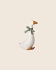 The PRE-ORDER: Maileg Goose, Small - Off White (Estimated Arrival Mid September) features a plush white goose with orange beak and feet, wearing a green patterned scarf—a delightful accent for seasonal home décor.