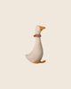 The PRE-ORDER: Maileg Goose, Small - Dark Nature (Estimated Arrival Mid September) features a plush toy goose with a white body, orange beak and feet, plus a red ruffled collar—ideal as a charming decoration or festive Christmas accent.