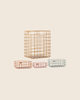 The PRE-ORDER: Maileg Metal Basket Set, 4 pcs (Estimated Arrival Early November), features one large orange wire basket and three smaller baskets in orange, pink, and light blue, arranged on a beige background.