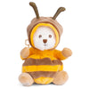 Bukowski - Ziggy Bee is a plush toy bear dressed in a yellow and brown bee costume with antennae, sitting upright on a white surface.