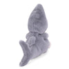 The Bukowski - Ziggy Shark is a soft, plush toy with grey fur, shown sitting upright to display its dorsal fin, tail, and back—a delightful collectible stuffed animal for ocean lovers.