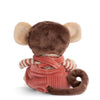 The Bukowski - Ziggy Winston Monkey is a plush toy with brown fur, round ears, a curled tail, and red corduroy overalls over a striped shirt, shown from the back against a plain white background.