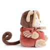 Bukowski - Ziggy Winston Monkey is a collectible stuffed toy featuring a brown hood with floppy ears, a pink outfit with striped sleeves, a curled tail, and cream-colored face, hands, and feet.