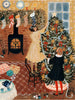 Two women decorate a Christmas tree by the fire, stockings above and gifts below. One stands on a chair as the other hands her a garland—a warm, festive Tree Trimmings - 1000 Piece Jigsaw Puzzle scene.