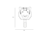 A black-and-white line drawing of the Coat Hanger - Tiger, measuring 23 cm by 10 cm. The design features bold tiger facial markings and resembles an animal wall hook, displayed on a plain background.