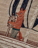 Featuring an embroidered orange fox standing upright with a ship's wheel and nautical details on beige fabric, the Coral & Tusk Sailing Foxes Pillow adds whimsical sailboat charm to your decor.