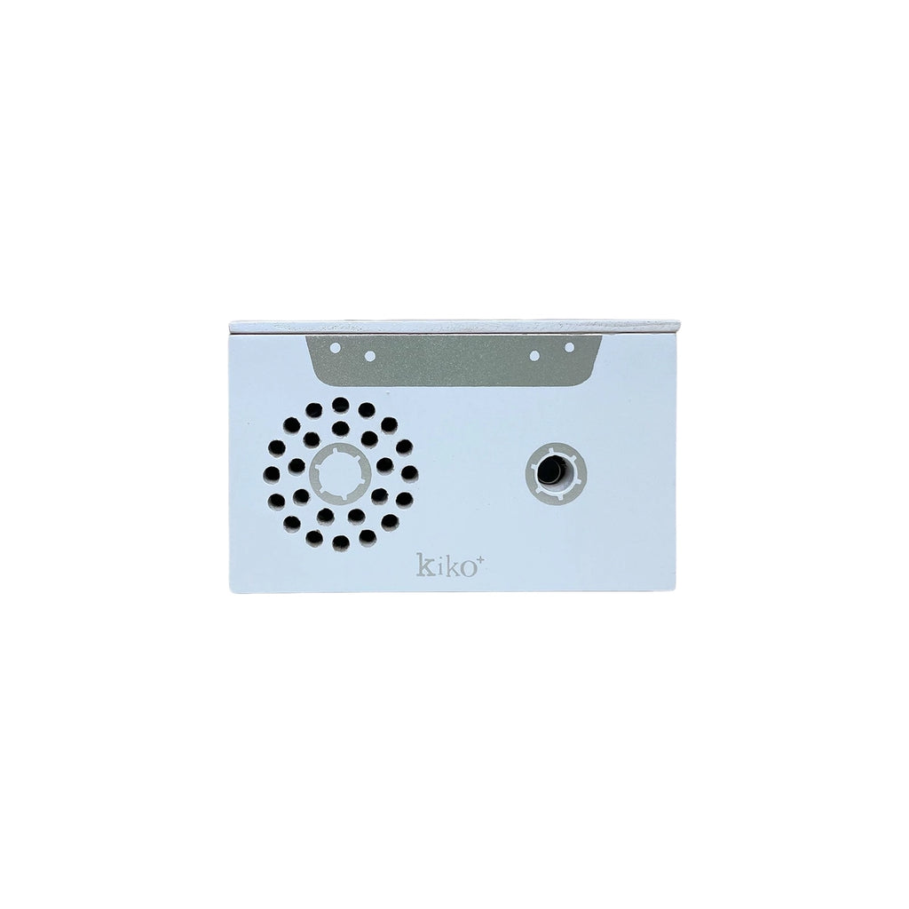 A compact Retro Wooden Tape Recorder intercom panel with a speaker grille, microphone hole, and silver and gray finish, centered on a white background.