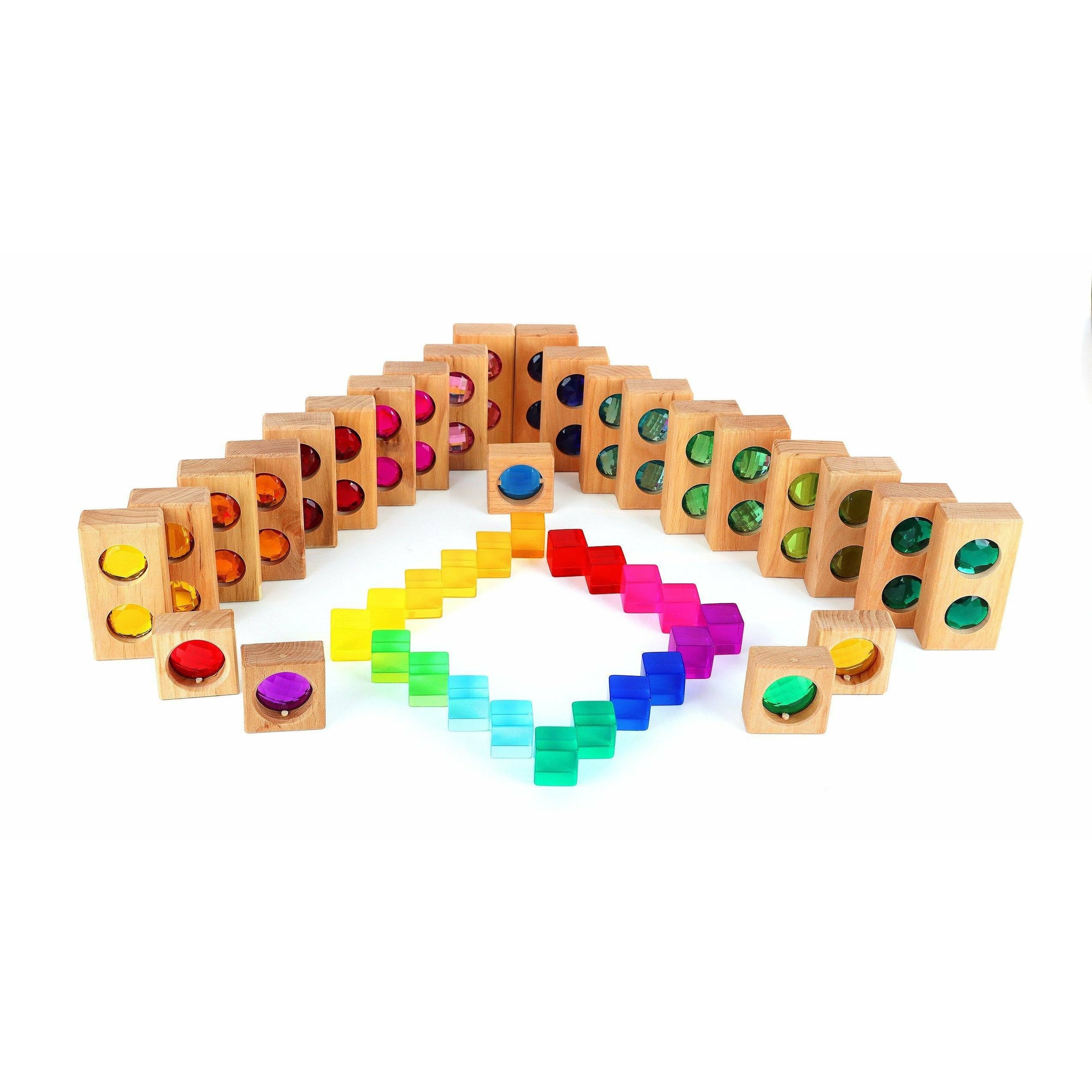 Bauspiel Gem Blocks with Lucent Cubes (45 pieces) - ships in approxima ...