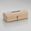 Rugged, beige rectangular Toyo - Steel Toolbox Y-350 with a central carrying handle and a front latch.