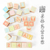 ABC Learning Blocks feature pastel letters, numbers, symbols, and shapes. This educational set boosts toddler creativity, coordination, sorting, social skills, and language development. Ships in one week.