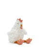 Charlie the Chicken Rattle Stuffed Animal is a plush white chicken with a red comb, wattle, orange beak, and feet. This adorable baby toy encourages action-reaction learning and sits upright against a plain white background.