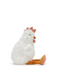 Charlie the Chicken Rattle Stuffed Animal, a plush toy with a white textured body, tan legs, and orange feet and beak, sits upright facing left on a plain white background—ideal for action-reaction learning for babies.