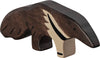 The Holztiger Anteater is a handcrafted wooden toy with a brown body, cream-colored snout and belly, and black painted details on its face and legs—part of the charming HOLZTIGER figures collection.