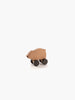The Sabo Concept Wooden Rolling Brown Bear features four dark wheels and a brown wooden finish, making it perfect for Montessori play, shown against a plain white background.