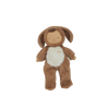 The Olli Ella Cozy Dinkum - Dog Digby is a soft recycled plush doll dressed in a cute dog costume with floppy ears, a white belly patch, closed eyes, and a gentle, peaceful expression.