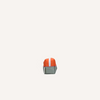 The Sticky Lemon Pencil Case | Color Blocking in Lifebuoy Orange and Shark Grey is centered against a plain, light beige background.