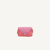 Sticky Lemon Fanny Pack Small - Envelope - Rosebay Pink: a rectangular recycled PET fanny pack with red and white gingham, a solid pink envelope-style flap, and snap button closure, shown on a plain white background.