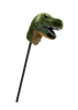 The Hobbyhorse - T-Rex Dino features a plush green dinosaur head with sharp white teeth on a black stick, making it perfect for imaginative play and dinosaur adventures.