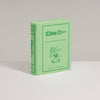 Light green Clue Jr. Vintage Bookshelf Edition board game box designed to look like a vintage book, featuring a cartoon character with a magnifying glass.