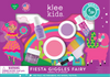 Klee Naturals Deluxe Makeup Kit - Pink Ballet Fairy, a non-toxic kids play makeup kit in a box including nail polish, lip shimmer, glitter gel, eyeshadow, blush, and an applicator, featuring illustrations of a fairy and a llama.