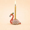 A Flamingo Cake Topper - Final Sale (ships in one week) adds a charming handcrafted touch to your celebration, displayed against a plain light background.