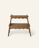 The Häti at Home - Margot Step Stool is a small, two-step kids’ wooden step stool featuring scalloped edge designs on both steps, displayed against a plain light background.