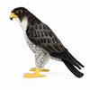 The Falcon Bird Stuffed Animal features yellow feet and beak, brown and gray feather patterns, and white underparts—perfect for plush animal fans. Stands upright against a white background.
