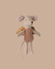 The Maileg Family Theater Set is displayed against a solid light brown background—the perfect addition to any Maileg collection or for pairing with Maileg mice and accessories.
