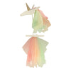 Immerse yourself in a magical dress-up experience with the Meri Meri Rainbow Unicorn Costume - Final Sale, featuring a unicorn headband adorned with a gold horn and rainbow tulle mane, paired seamlessly with a matching pastel-colored tulle skirt. This enchanting ensemble is beautifully showcased against a pristine white background for the ultimate unicorn transformation.