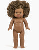The Minikane Standing Doll (14") - Charlie stands upright against a white background. Charlie features brown skin, curly hair, light brown eyes, detailed facial features, articulated limbs, and comes unclothed (clothing sold separately).