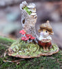 Handmade in the USA, the Wee Forest Folk Tiny Collectible - My Happy Place features a small mushroom and tree stump figurine.