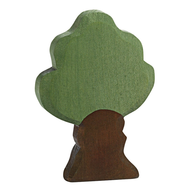 A Ostheimer Oak Tree, handcrafted to resemble a tree, with a green canopy and a brown trunk, designed to stand upright for imaginative play. The shape and texture mimic a simple, stylized tree