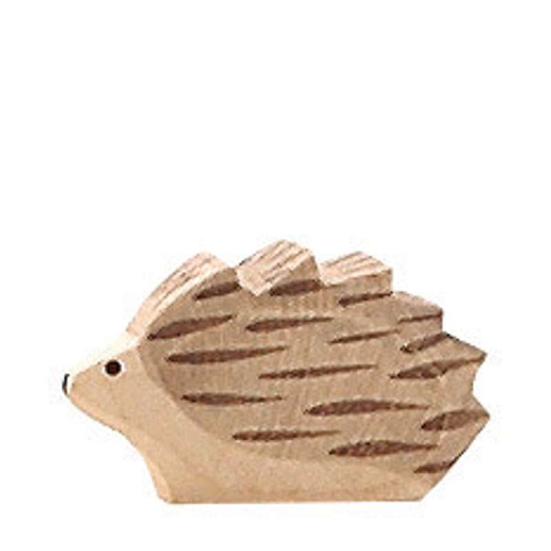 An Ostheimer Hedgehog - Small figurine, featuring hand-carved details and visible wood grain, against a plain, light background.