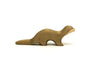 The Handmade Holzwald Otter is a small, simple wooden toy with smooth curves and two painted eyes, featuring minimal details—an adorable animal figure crafted in the classic Holzwald style against a white background.
