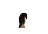 The Handmade Holzwald Penguin, Head Down features black, white, and orange paint and is centered on a plain white background—a charming example of sustainable wooden toys.