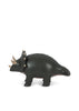 The Konges Sloejd Money Bank - Dino is a dark green ceramic triceratops with beige horns, perfect as a playful savings storage figurine.