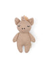 The Konges Sloejd Mini Unicorn Stuffed Animal is a soft, beige unicorn plush for babies, crafted from organic cotton with closed eyes, a little horn, floppy ears, and a light tufted mane, displayed on a plain white background.