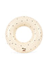 The Konges Sloejd Junior Swim Ring - Navy Dot is a stylish inflatable swim ring with small navy dots, ideal for kids to enjoy fun moments in the pool.