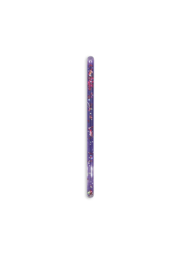 The Konges Sloejd Magical Glitter Wand - Unicorn features a purple bracelet adorned with colorful stars and sparkles, evoking the charm of a magical wand, displayed against a plain white background.