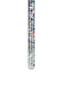 The Konges Sloejd Magical Glitter Wand - Star Glitter stands upright, showcasing clear liquid and sparkling, colorful star confetti inside its transparent tube, set against a plain white background.