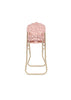 The Konges Sloejd High Chair - Rosie Rose is a beige metal chair with pink floral fabric and a detachable seat, shown from the back against a white background.
